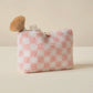 Teddy Checkered Cosmetic Pouch