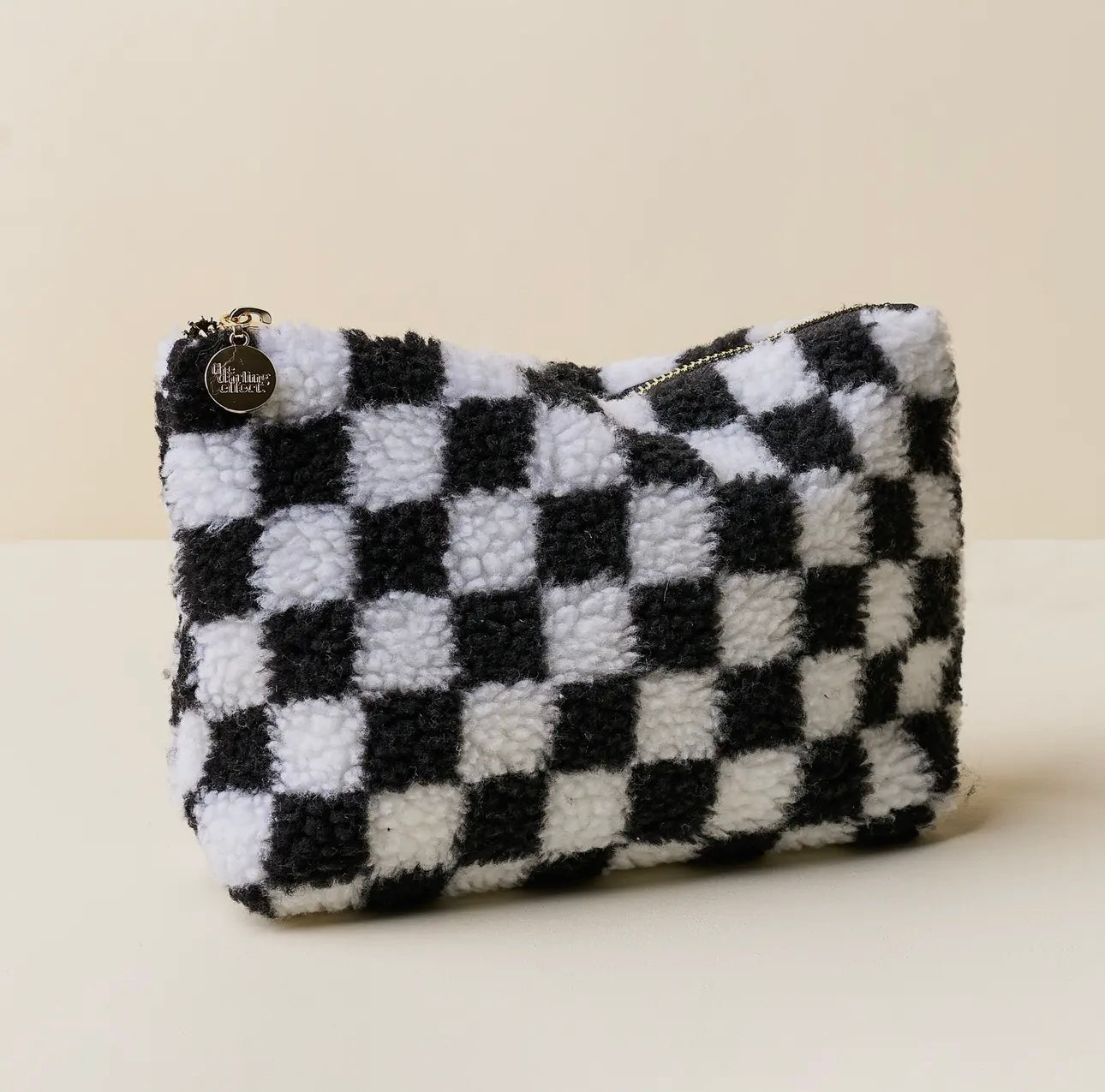 Teddy Checkered Cosmetic Pouch