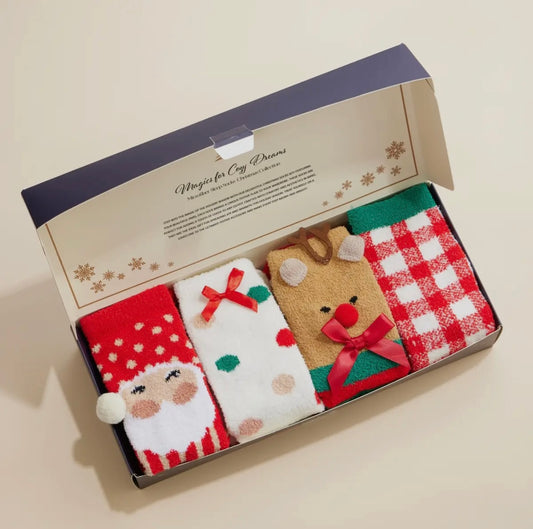 Christmas Fuzzy Socks Gift Box