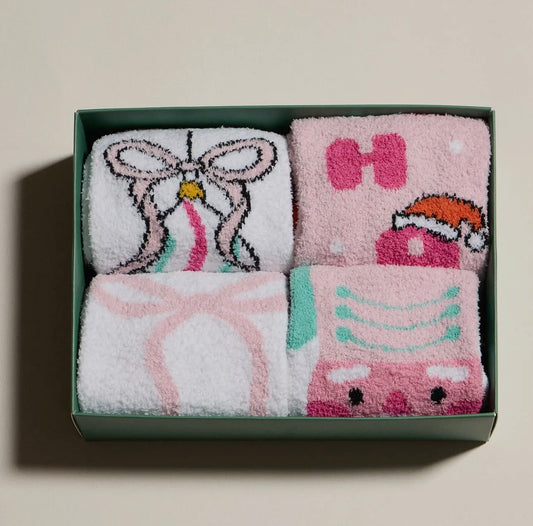 Festive Fuzzy Socks Gift Box