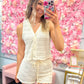 Coastal Chic Crochet Button Up Top