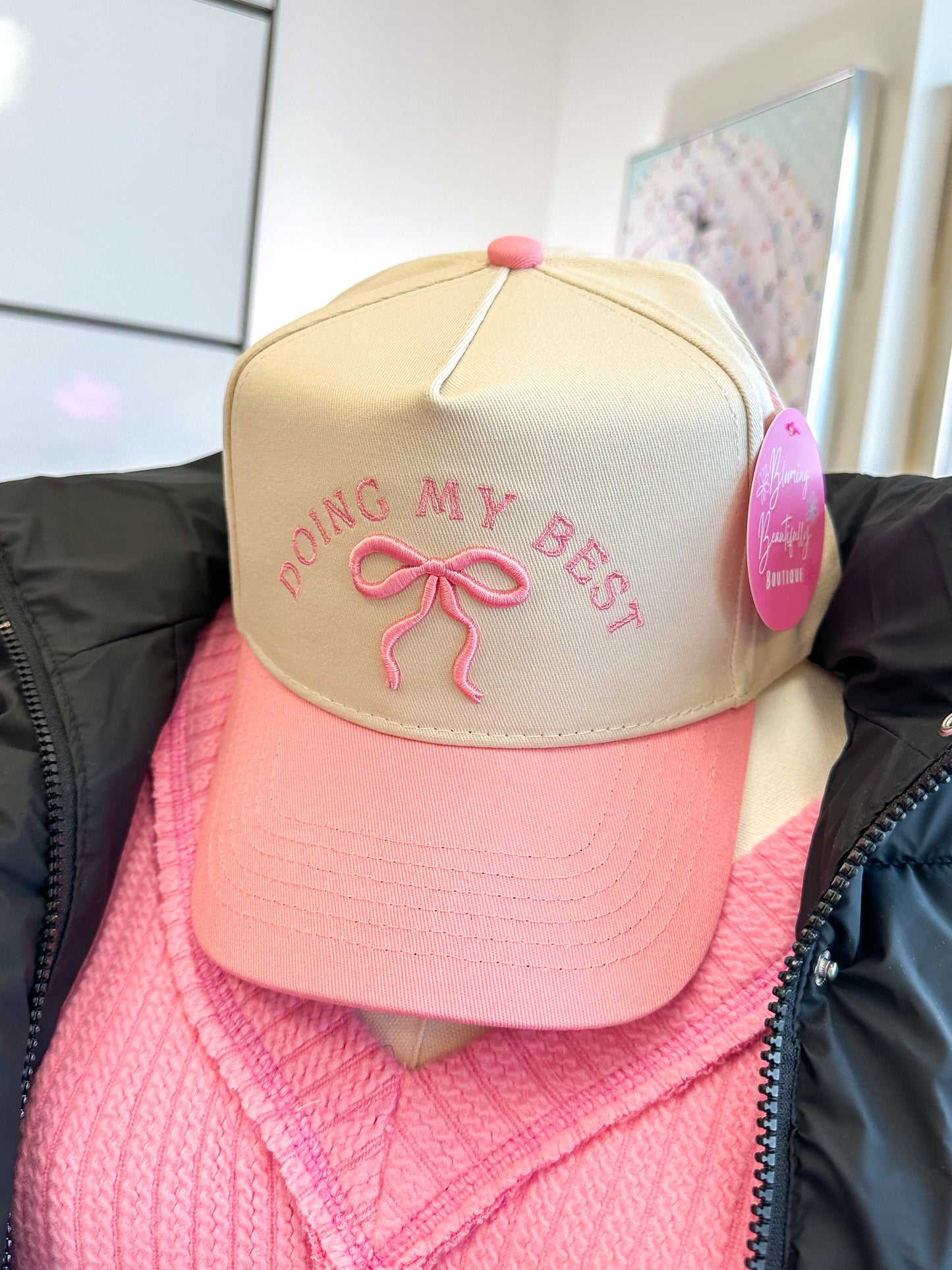 Doing My Best - Pink Vintage Trucker Hat