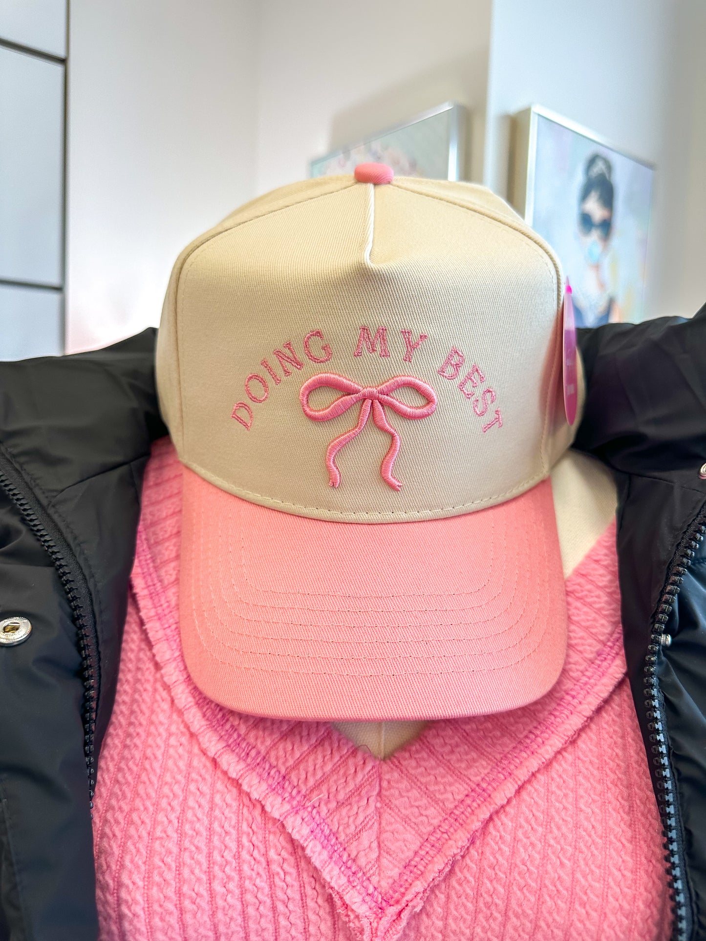 Doing My Best - Pink Vintage Trucker Hat