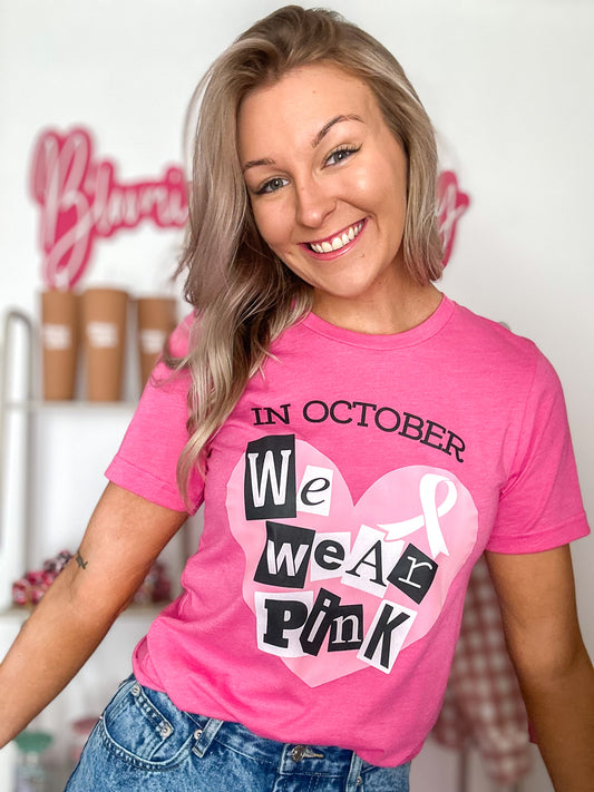 In October We Wear Pink Graphic Tee