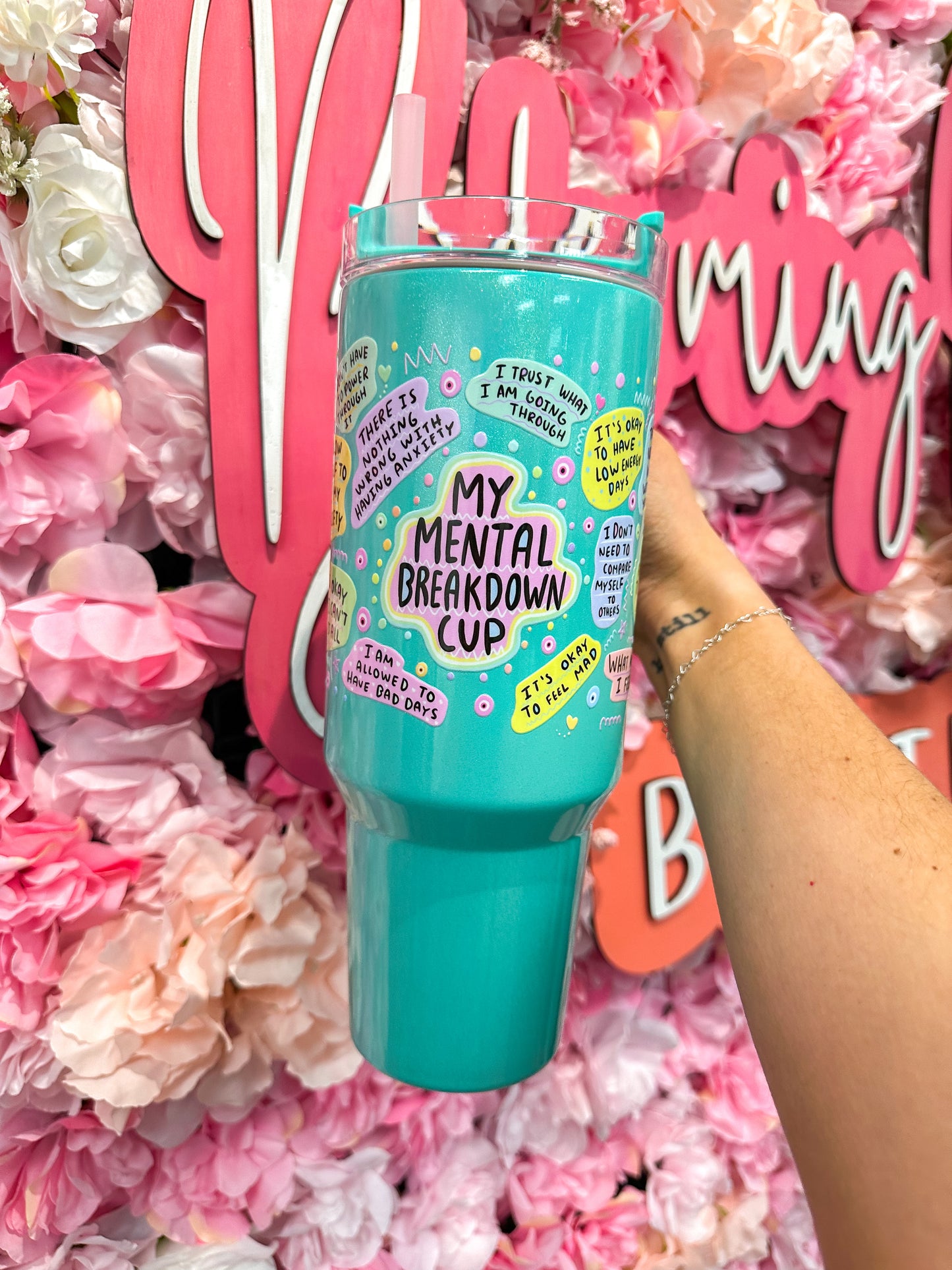 My Mental Breakdown Cup - 40 Oz. Green Shimmer Tumbler