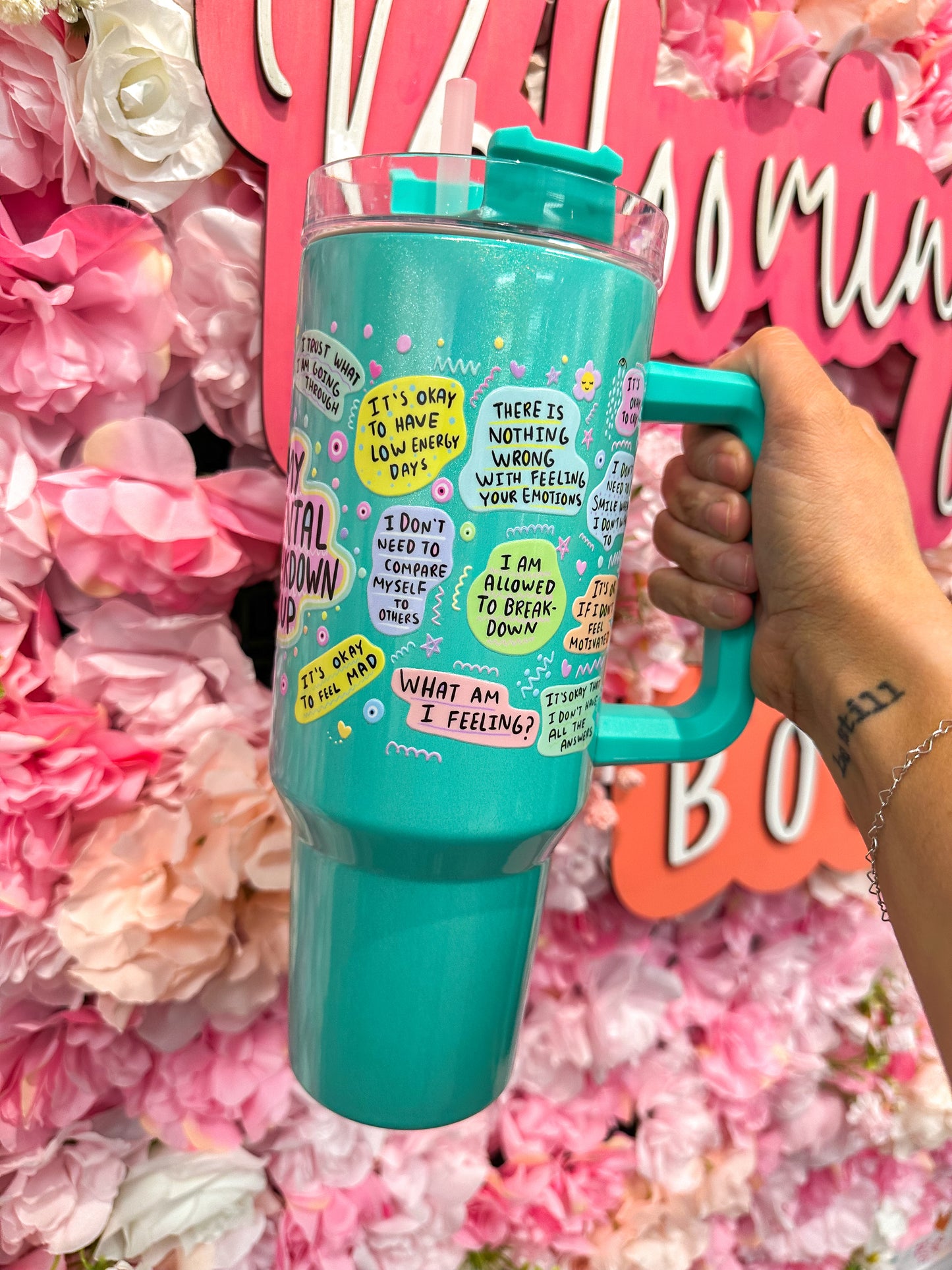 My Mental Breakdown Cup - 40 Oz. Green Shimmer Tumbler