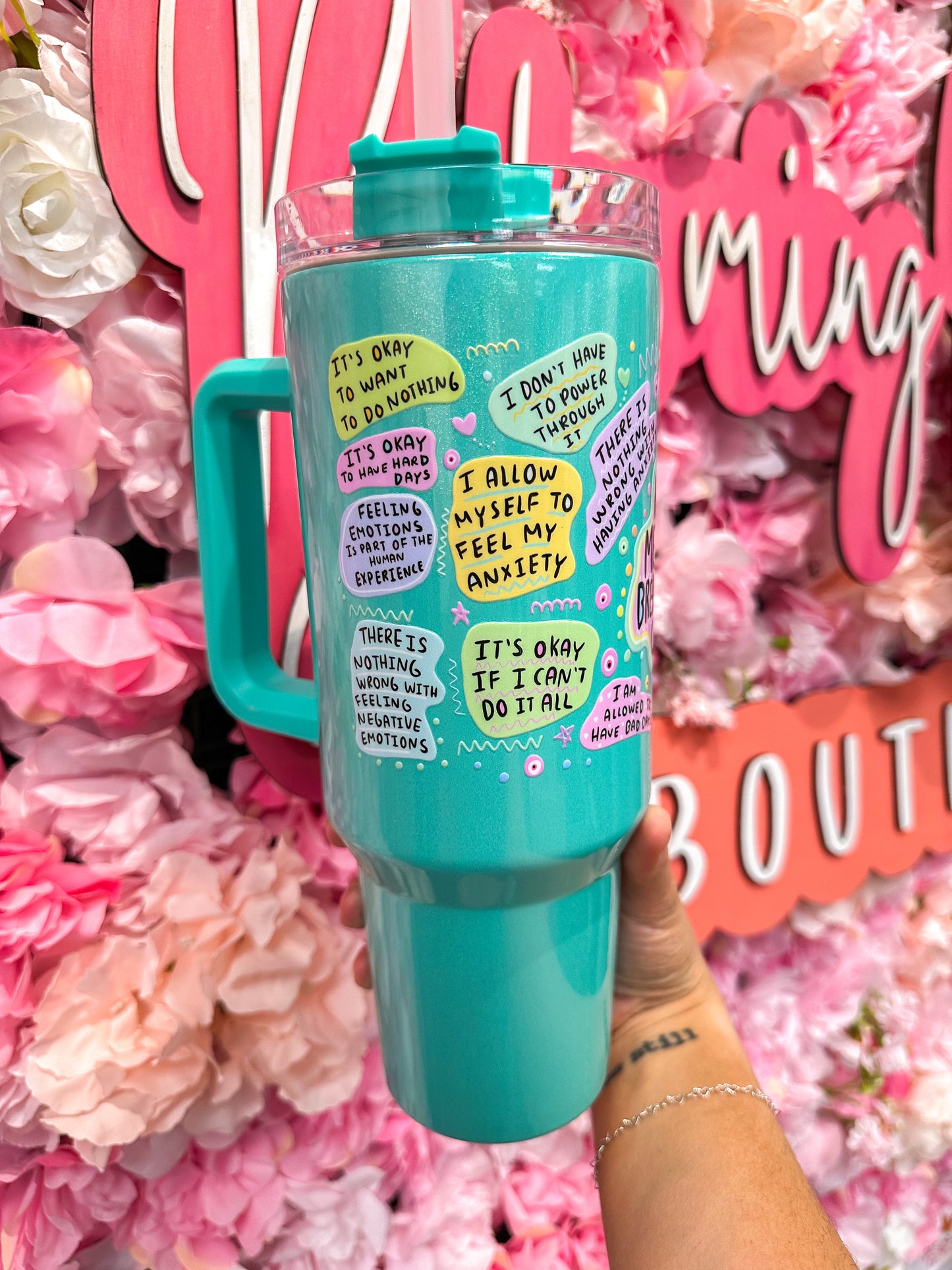 My Mental Breakdown Cup - 40 Oz. Green Shimmer Tumbler