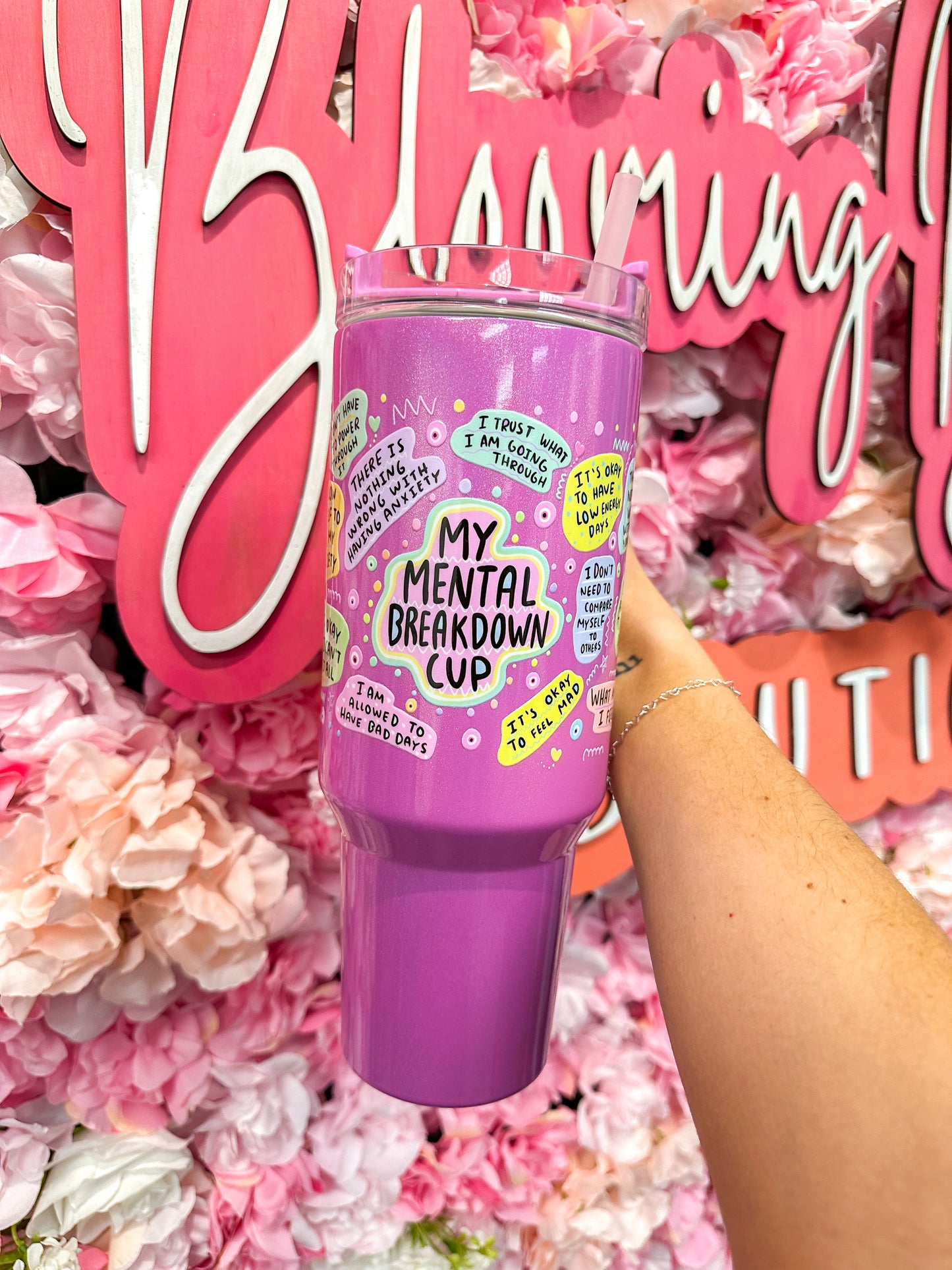 My Mental Breakdown Cup - 40 Oz. Purple Shimmer Tumbler