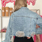 Rebel Ripped Denim Crop Jacket