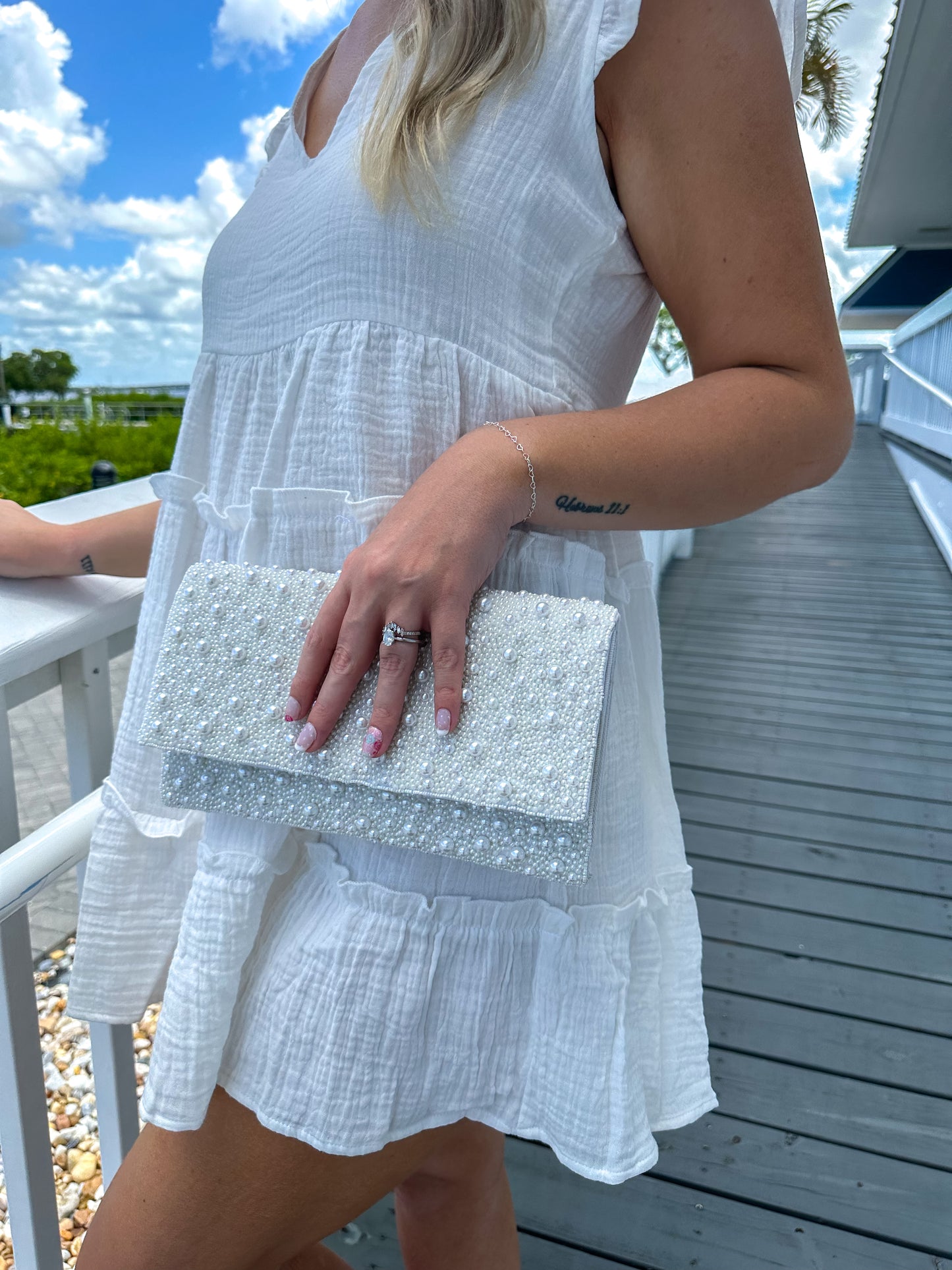 Posie Pearl Beaded Clutch