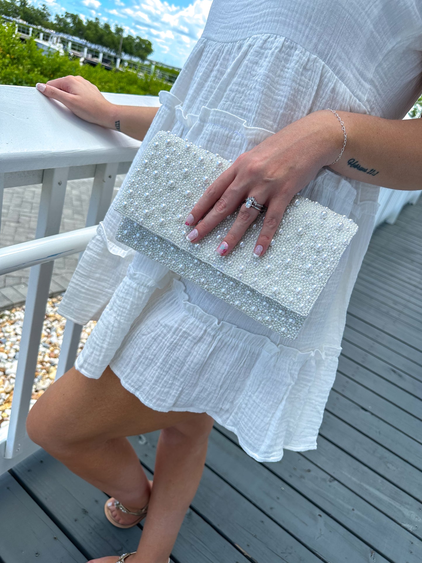 Posie Pearl Beaded Clutch