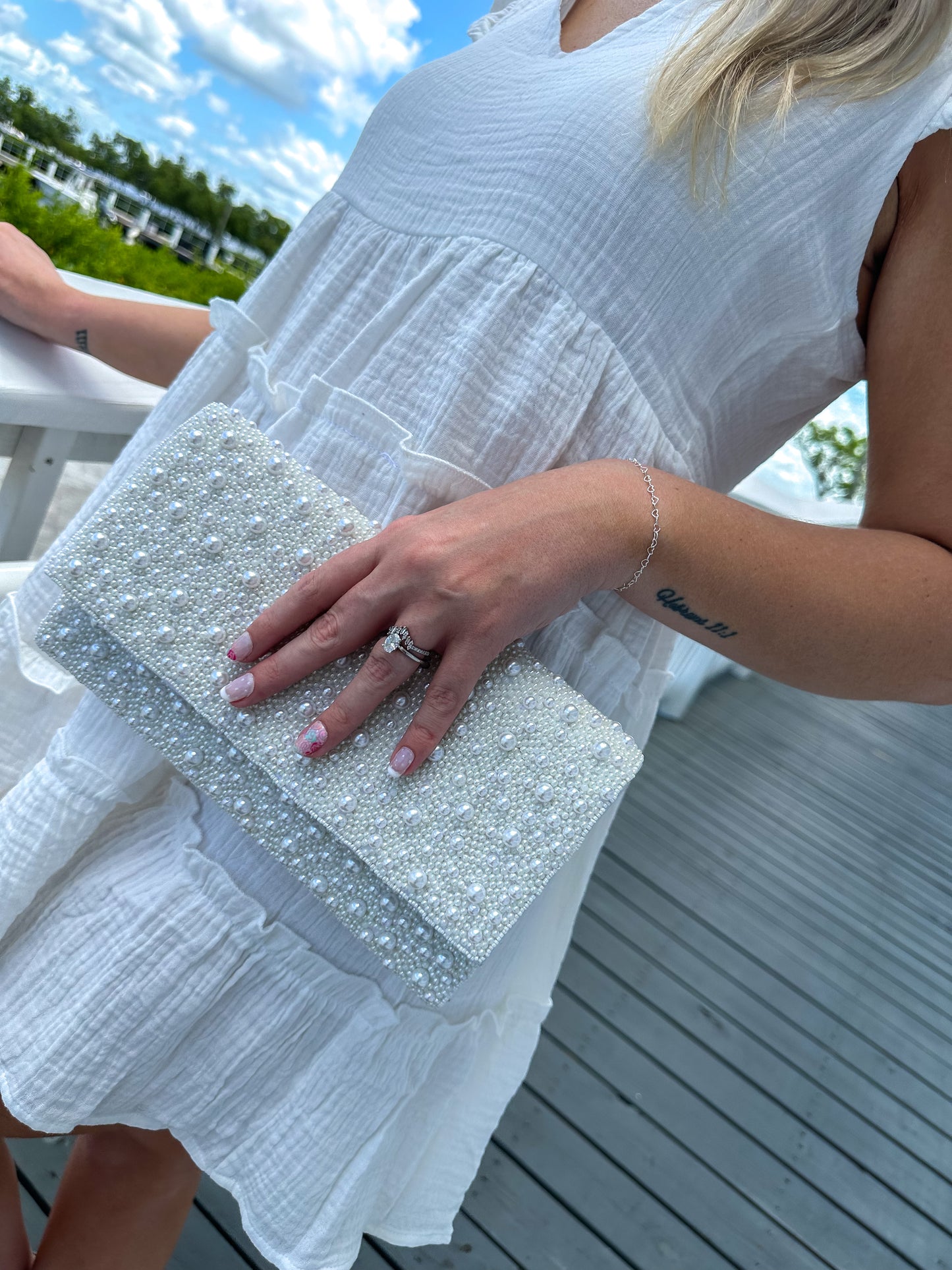 Posie Pearl Beaded Clutch