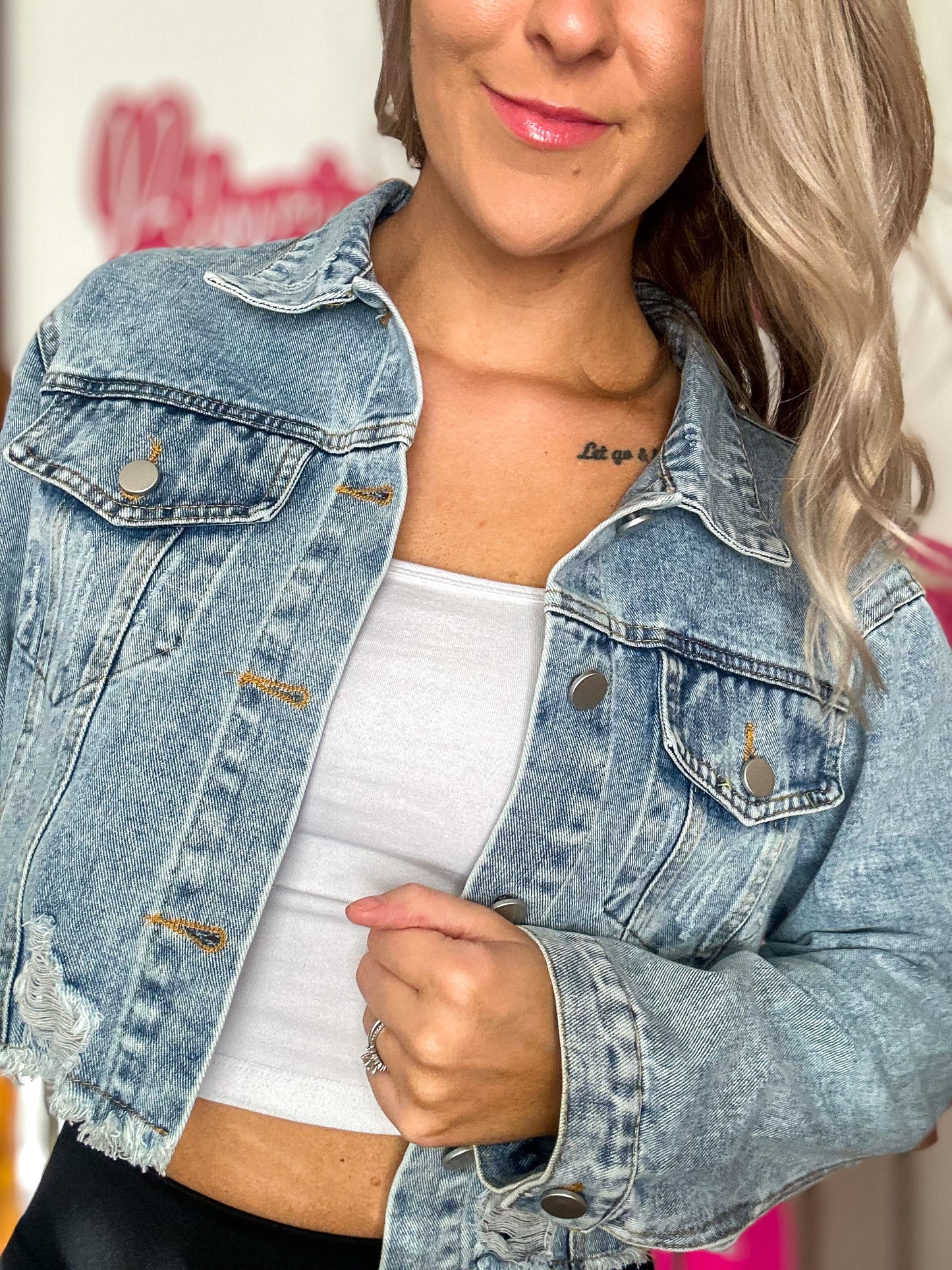 Rebel Ripped Denim Crop Jacket