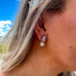 Dahlia Pearl Studs Silver