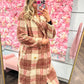 Penelope Plaid Soft Oversized Button Down Long Coat - Rose Mix