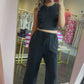 On The Go Wide Leg Pant Set - Black