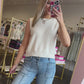 Brielle Bow Back Sweater Top - Cream/Black