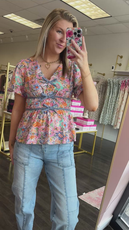 Blossom Breeze Tie Blouse